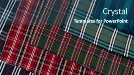  Presentation with tailor store - Slides enhanced with collection-of-scottish-fashionable-fabrics background and a ocean colored foreground