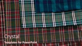  Presentation with tailor store - Theme having collection-of-scottish-fashionable-fabrics background and a tawny brown colored foreground