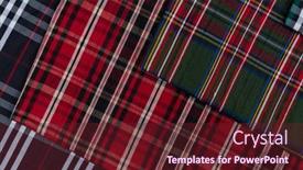  Presentation with fabrics - Slides consisting of collection-of-scottish-fashionable-fabrics background and a tawny brown colored foreground