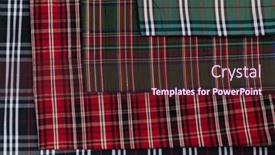  Presentation with fabrics - PPT theme consisting of collection-of-scottish-fashionable-fabrics background and a tawny brown colored foreground