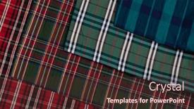  Presentation with tailor store - Presentation consisting of collection-of-scottish-fashionable-fabrics background and a tawny brown colored foreground