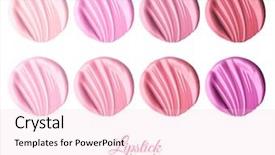  Presentation with lipstick - Slide set with collection of smears of lipstick background and a lemonade colored foreground