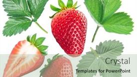  Presentation with strawberry - PPT theme having collection-of-strawberries-and-strawberry background and a mint green colored foreground