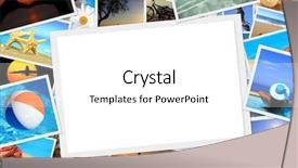  Presentation with vacation album - PPT theme with collection of summer vacation photos background and a white colored foreground