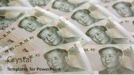  Presentation with chinese - Cool new presentation with collection-of-the-chinese-banknotes backdrop and a mint green colored foreground