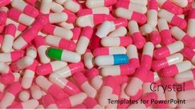  Presentation with medicines - Slide set having collection-of-the-colorful-capsules background and a coral colored foreground