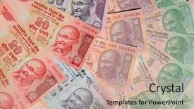  Presentation with banknotes - Audience pleasing presentation theme consisting of collection of the indian banknotes backdrop and a coral colored foreground
