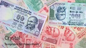  Presentation with indian anchesters - Slides consisting of collection of the indian banknotes background and a coral colored foreground