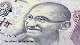  Presentation with banknotes - Cool new theme with collection of the indian banknotes backdrop and a light gray colored foreground