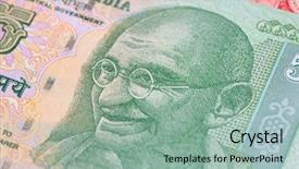  Presentation with banknotes - PPT layouts consisting of collection of the indian banknotes background and a mint green colored foreground