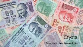  Presentation with banknotes - Slide deck with collection of the indian banknotes background and a light blue colored foreground