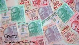  Presentation with banknotes - PPT theme featuring collection of the indian banknotes background and a coral colored foreground