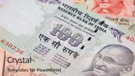  Presentation with indian - Presentation theme having collection of the indian banknotes background and a lemonade colored foreground
