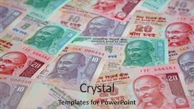  Presentation with indian government budget - Cool new theme with collection of the indian banknotes backdrop and a coral colored foreground