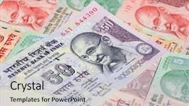  Presentation with banknotes - PPT layouts having collection of the indian banknotes background and a light gray colored foreground