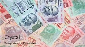  Presentation with banknotes - PPT theme with collection of the indian banknotes background and a lemonade colored foreground