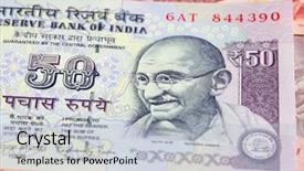  Presentation with banknotes - Audience pleasing PPT layouts consisting of collection of the indian banknotes backdrop and a light gray colored foreground