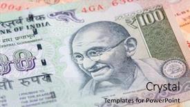  Presentation with banknotes - Slide deck featuring collection of the indian banknotes background and a light blue colored foreground