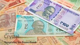 Presentation with banknotes - Beautiful theme featuring collection-of-the-indian-banknotes backdrop and a coral colored foreground