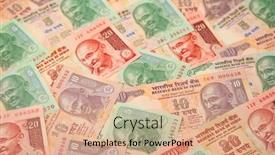  Presentation with banknotes - Amazing slide deck having collection-of-the-indian-banknotes backdrop and a coral colored foreground