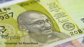  Presentation with banknotes - Presentation theme consisting of collection-of-the-indian-banknotes background and a  colored foreground