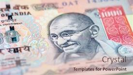  Presentation with banknotes - Slides consisting of collection-of-the-indian-banknotes background and a  colored foreground