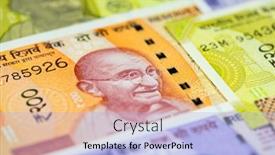  Presentation with banknotes - Slide deck consisting of collection-of-the-indian-banknotes background and a light blue colored foreground