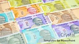  Presentation with banknotes - Slide set enhanced with collection-of-the-indian-banknotes background and a sky blue colored foreground