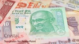  Presentation with banknotes - PPT theme featuring collection-of-the-indian-banknotes background and a  colored foreground