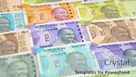  Presentation with banknotes - Presentation theme having collection-of-the-indian-banknotes background and a light blue colored foreground