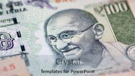  Presentation with banknotes - Slide deck with collection-of-the-indian-banknotes background and a light gray colored foreground