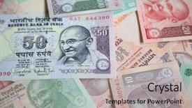  Presentation with tax - Cool new slide set with collection of the indian banknotes backdrop and a  colored foreground