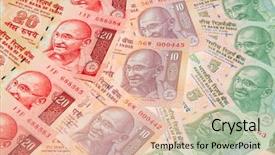  Presentation with banknotes - Audience pleasing PPT layouts consisting of collection of the indian banknotes backdrop and a  colored foreground