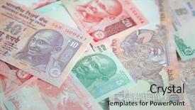  Presentation with banknotes - Beautiful theme featuring collection of the indian banknotes backdrop and a  colored foreground
