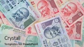  Presentation with banknotes - Slide deck consisting of collection of the indian banknotes background and a  colored foreground