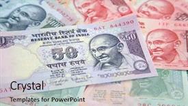  Presentation with indian anchesters - Slide set featuring collection of the indian banknotes background and a  colored foreground