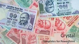  Presentation with indian history temples - Beautiful presentation theme featuring collection of the indian banknotes backdrop and a  colored foreground
