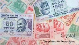  Presentation with indian - Theme featuring collection of the indian banknotes background and a lemonade colored foreground