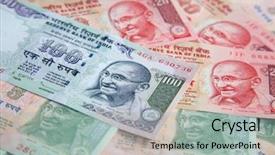  Presentation with banknotes - Cool new theme with collection of the indian banknotes backdrop and a mint green colored foreground