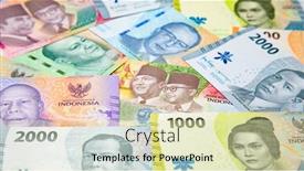  Presentation with banknotes - Slides featuring collection-of-the-indonesian-banknotes background and a soft green colored foreground