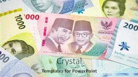  Presentation with banknotes - Presentation consisting of collection-of-the-indonesian-banknotes background and a mint green colored foreground
