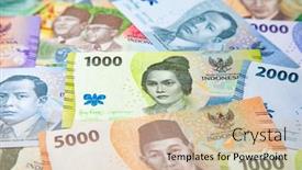  Presentation with banknotes - Theme consisting of collection-of-the-indonesian-banknotes background and a lemonade colored foreground