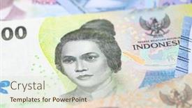  Presentation with banknotes - Slide deck enhanced with collection-of-the-indonesian-banknotes background and a  colored foreground