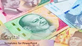  Presentation with banknotes - Presentation featuring collection-of-the-indonesian-banknotes background and a  colored foreground