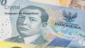  Presentation with banknotes - PPT theme with collection-of-the-indonesian-banknotes background and a light blue colored foreground