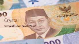  Presentation with banknotes - Slide set having collection-of-the-indonesian-banknotes background and a  colored foreground