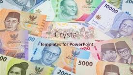  Presentation with banknotes - Presentation theme featuring collection-of-the-indonesian-banknotes background and a  colored foreground