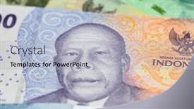  Presentation with banknotes - PPT theme consisting of collection-of-the-indonesian-banknotes background and a  colored foreground