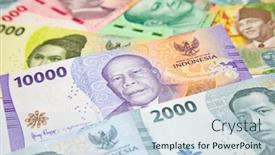  Presentation with banknotes - Theme having collection-of-the-indonesian-banknotes background and a  colored foreground