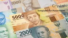  Presentation with banknotes - Theme enhanced with collection-of-the-indonesian-rupiah background and a coral colored foreground